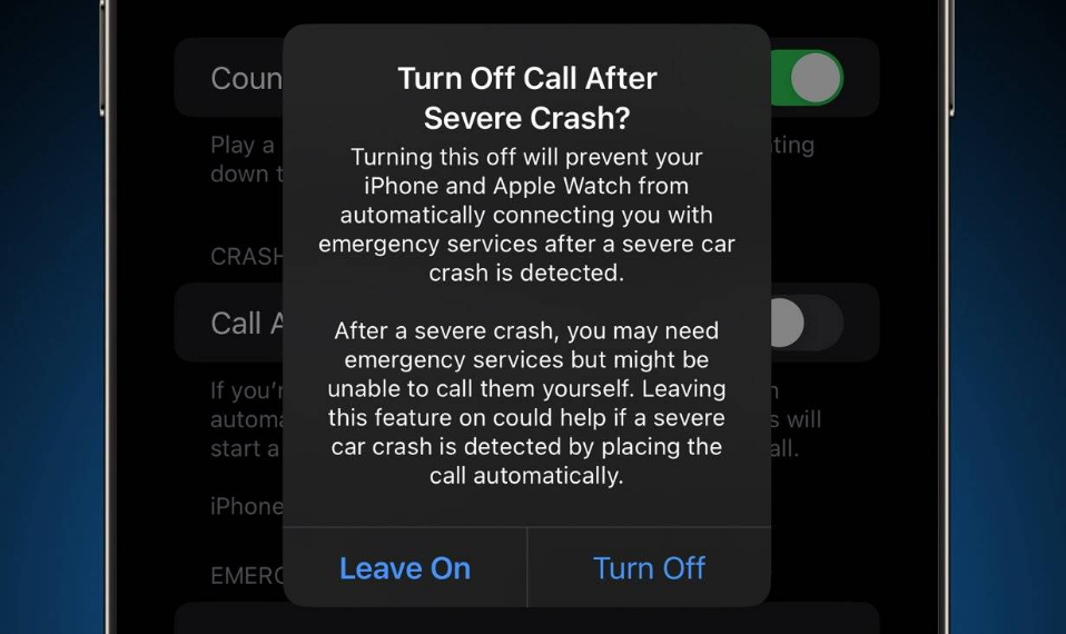 东风苹果14维修分享 iPhone 14 和 Apple Watch 上关闭崩溃检测 